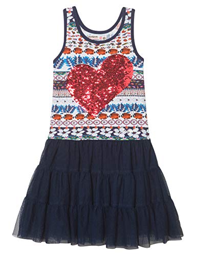 Vestido Niñas Desigual con Punto de Algodón Transpirable y Tirantes Modelo Casual