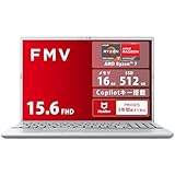 富士通 ノートパソコン FMV Note A WA1-K3 (Copilotキー搭載/Win 11/15.6型/AMD Ryzen 7/16GB/SSD 512GB/スーパーマルチドライブ/Officeなし) FMVWK3A75N_AZ