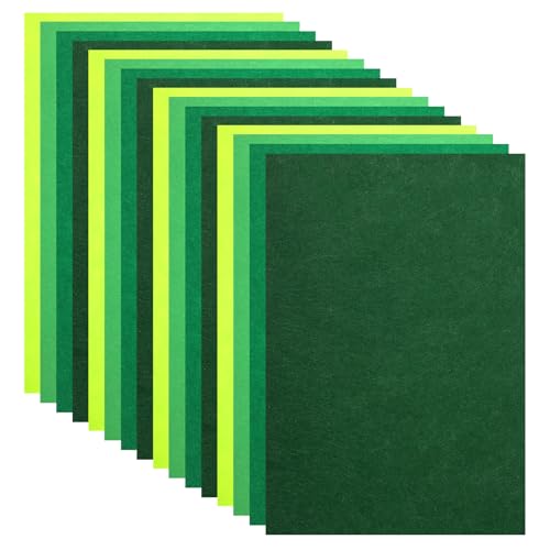 Alrhso 16 Pieces Green Felt Fabric Sheets 8 x 12 Inch Craft Felt Fabric 4 Colors Soft Felts Sheets for DIY Project Craft Supplies