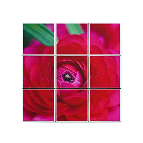 Carreaux Céramique Décoratif Dahlia Rose 60x60cm pour habillage mural chic
