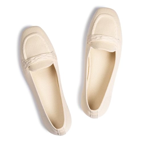 Image of Frank Mully Women's Loafer Flats Square Toe Comfortable Office Work Shoes, Cute Penny Loafer Slip On Walking Driving Shoes