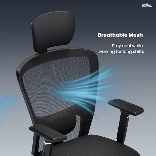 Image of Urbanova Pro Ergonomic Office Chair for Work | Multi-Lock Mechanism | 4 Year Warranty | 3D Armrest | Adjustable Lumbar (3D with 3 Position Lock)