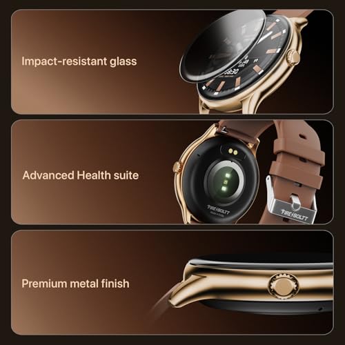 Image of Fire-Boltt Phoenix Pro Round Smart Watch 1.39″ HD Display with Bluetooth Calling, AI Voice Assistant, SpO2 & Heart Rate Monitor, 120+ Sports Modes, Smartwatch for Men & Women - Mocha Mousee