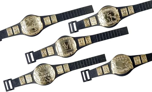 Set of 5 Wrestling Figure Championship Belts For Wrestling Action Figures by Figures Toy Company - Used condition - Image 2