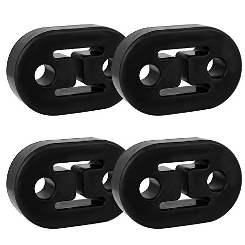 Fumanduo 4Pcs Soporte de Escape Universal Soporte de Tubo de Escape Universal Silenciador de Buje Suspensión de Goma, Aislador de Buje de Suspensión para Mayoría Autos, Negro