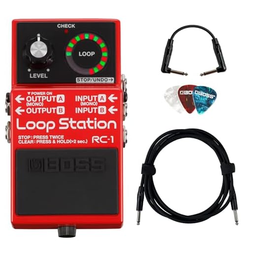 Boss RC-1 Loop Station Bundle with Instrument Cable, Patch Cable, and Picks