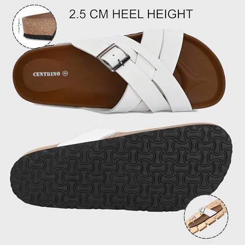 Image of Centrino Mens Cushion Sliders /Slippers|Berkin-Style Slip-On Sandals | Open Toe Design | Soft PU Footbed | Lightweight & Comfortable | Arch Support | On-Grip Sole | Casual Outdoor Wear (6868)