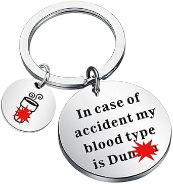 Zuo Bao Dunk Jewelry Dunk Lover Gift in Case of Accident My Blood Type is Dunk Keychain