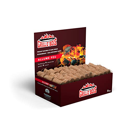 Grill O'Bois Eco Friendly Firelighters 5 kg Natural and Economical Fire Starters for Barbecues, Fireplaces, Stoves, Insert (5)