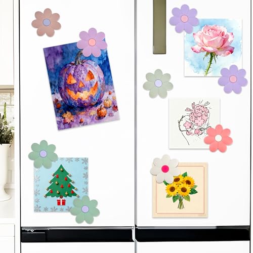 Imanes grandes de flor para refrigerador, 14 piezas miniatura 6