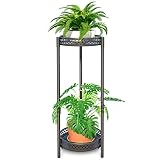 YisanCrafts Plant Stand Indoor Outdoor - 2 Tier Flower Pot Holder Display Vertical Shelves Shelf - M