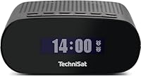 TechniSat TECHNIRADIO 50 - Kompakter Radiowecker (DAB+, UKW Wecker mit großem LCD-Display, Dual-Alarm, Kopfhöreranschluss, 1 Watt, USB-Netzteil) schwarz