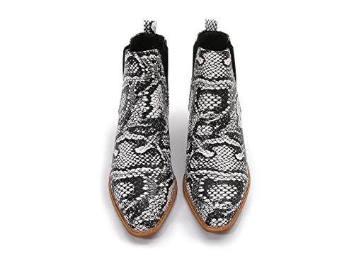 mm Women's Polyurethane Leather Wooden Heel Low Chelsea Ankle Boots2