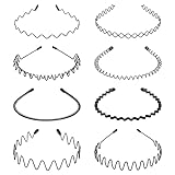 Etercycle Metal Hairbands, Fashion Spring Wavy Black Headband for Men Women,Unisex Elastic Sports hairband Non Slip Hair Band
