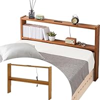 【数量限定】萩原 ヘッドボード 【後付けできる】 棚 宮棚 天然木 収納 薄型 HAGiHARA（萩原） 後付けヘッドボード ダブル 2口コンセント 天然木 宮