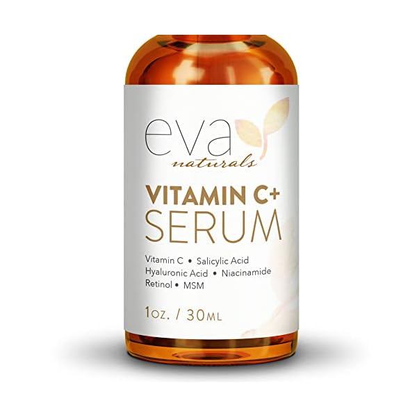 Eva Naturals Vitamin C Serum for Face Plus Hyaluronic Acid, Retinol, Niacinamide & Salicylic Acid, Anti Aging Serum…