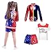 Produktbild Kinder Mädchen Kleidung FancyDress CosplayCostume Outfit Mantel Shorts T-Shirt Set Rot (8-9 Years(130cm-140cm Child))