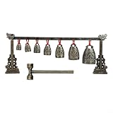 Bronze Meditation Percussion Instrument Set Hochwertige Metall Künstlerische Dekoration mit 7 Glocken Chinesische Traditionelle Schläge für Home Decor