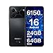 DOOGEE Note 56 SIM-Free & Unlocked Mobile Phones 2025 - Android 16, 6150mAh Battery Phone, 6.56" 90Hz Display Smartphone, 24GB+64GB/2TB, 3.5mm Headphone Jack, 4G Dual Sim/Face Unlock/GPS/5G WiFi-Black