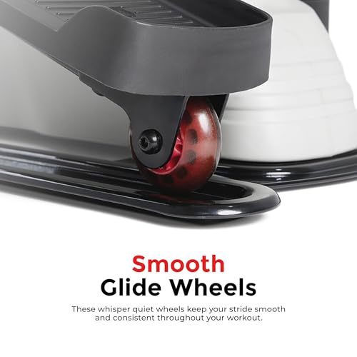 Sunny Health & Fitness Under Desk Pedal Elliptical Machine, Adjustable Resistance Leg Exerciser Home Workout While Sitting for Seniors, Optional Motorize or in Pink with SunnyFit App via Bluetooth