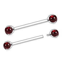 1 Pair-14G Red Imitation Jade