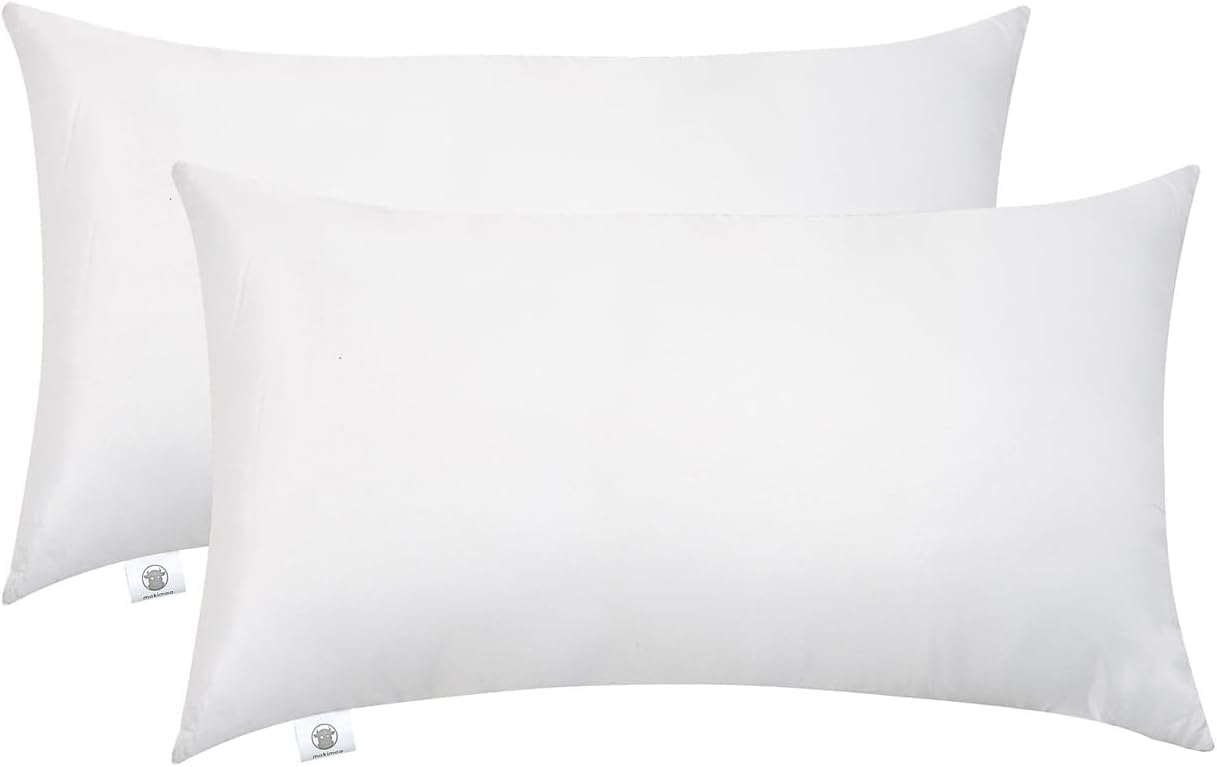 Throw Pillow Inserts 30 x 50cm (12" x 20"), Cushion Inserts, Hollowfibre Filling for Sofa, Bedding Cushion Pads (Pack of 2)