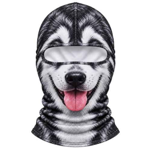 Masque ski réaliste homme drôle 3D, cagoule avec protection cou