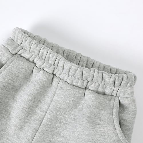 Kids Girls Hoodie Sweatsuit Set 2 Piece Hooded Sweatshirt Elastic Jogger Sweatpants Tracksuit Solid Athletic Outfits4