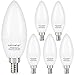 Comzler LED Light Bulbs Candelabra Base 60W Equivalent, E12 Mini Base Warm White 2700K Candle Light, Type b Blunt tip Edison Candelabra Bulb Replacement(Pack of 6)