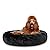 The Dog’s Bed Sound Sleep Donut Dog Bed, XL Jet Black Plush Removable Cover Premium Calming Nest Bed