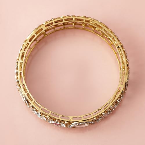 Image of Rubans Bangles Set of 2 Cubic Zirconia Ethnic Stylish Jewellery Gift for Women & Girls