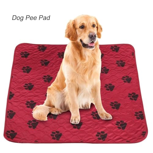 Image of Reusable Dog Pee Pads, Waterproof Training Pads for Dogs, Dog Pee Pad Urine Mat for Pet Dogs Cats(70*80cm-Red)