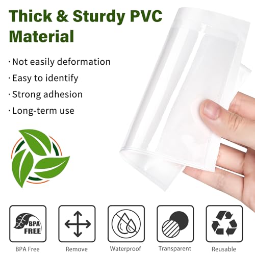 Ohuimrt Pacote com 52 bolsos para cartão com abertura superior, 12 x 9 cm, bolsos adesivos transpare