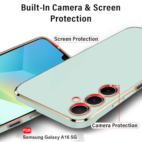 Image of TheGiftKart TPU Luxurious Golden-Plated Back Cover Case for Samsung Galaxy A16 5G|Raised Lips for Camera & Screen Protection|Shockproof Design|Stylish Back Case Cover for Samsung A16 5G
