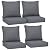 Outsunny Outdoor Chair Cushions Set of 4, Fade Resistant, 24 x 24 in Deep Seat, Patio Cushions for Chair, Sofa, and Outdoor Furniture, Gray