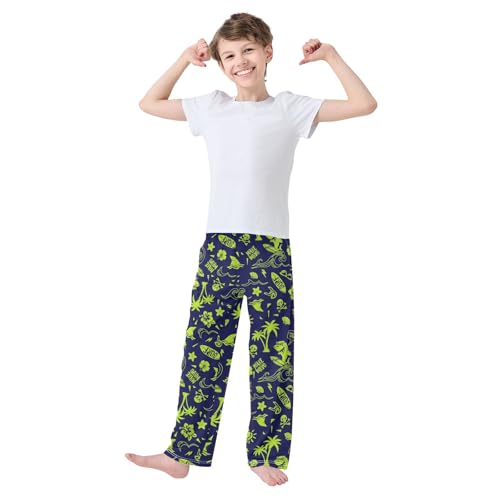 Shark Surf Sea Wave Boys Long Pants Soft Trousers Elastic Waist Kids Lounge Bottoms with Pockets S-XL2