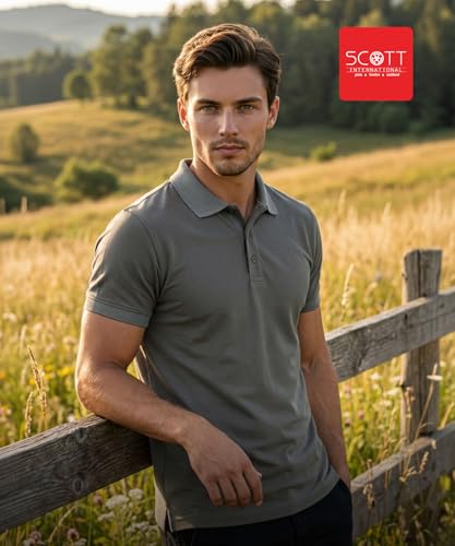 Image of Scott International T Shirt for Men | Polo T-Shirt for Man | Plain Casual Stylish | Half Sleeve | Mens Polyester Dry Fit Collar Polo Tshirts for Men, Quick Drying & Breathable Fabric, Gym Wear Tees