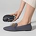 SMILIN Women's Casual Dressy Loafers, Comfortable Mesh Slip On Loafers, Breathable Lightweight Pointed Toe Flats Shoes for Fall Grey