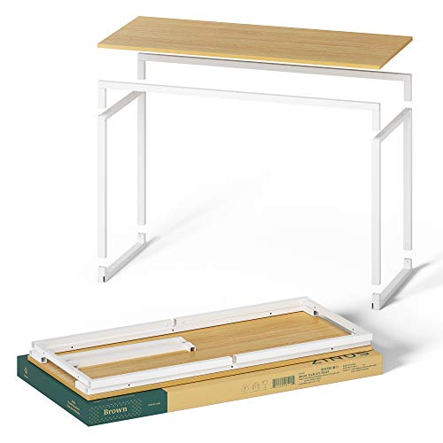 Image of Zinus Jennifer 119 x 61 x 74 cm Modern Study Desk in Metal and Wood - Office Computer Table - Light Brown and White