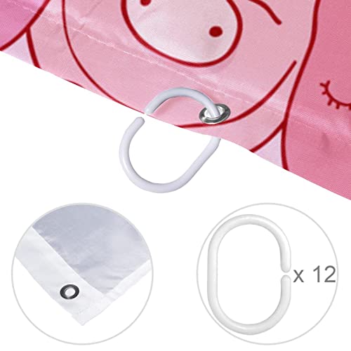 Rideau de douche imperméable motif cochons pour salle de bain propre
