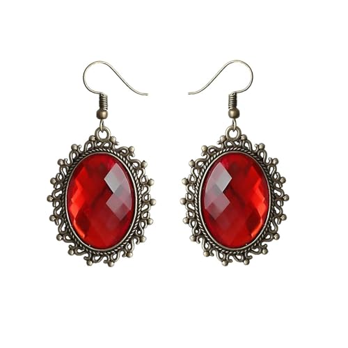 Pirate Earrings for Women Vintage Gothic Pirate Earrings Black Red Crystal Skull Dangle Earring Punk Style Wicked Skeleton Drop Earring Gothic Jewelry Trendy Jewelry Gifts for Women