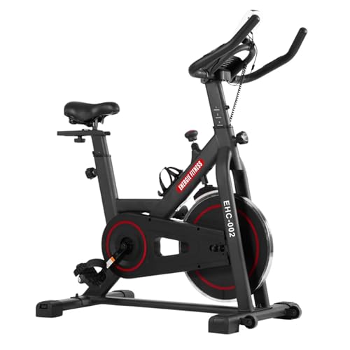 Image of Spin Bike Exercise,12kg Flywheel | 8 Level Resistance & Adjustable Seat with130kg Capacity Cardio Bike LCD Display with multiple Tracking EHC-02 Indoor Cycling Stationary Bike for Home & Gym