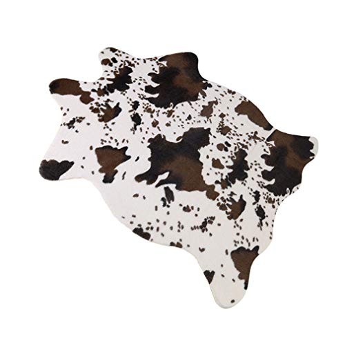 Alfombra de piel sintética grande con estampado de vaca, bonita alfombra de cuero con estampado de animales alfombra antideslizante para habitaciones de niños sala de estar dormitorio, oficina en casa