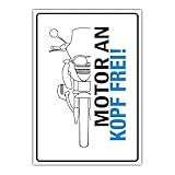 Motorrad Schild GS Parkplatz Kopf frei Parken Achtung Spruch lustig Privatparkplatz No.13