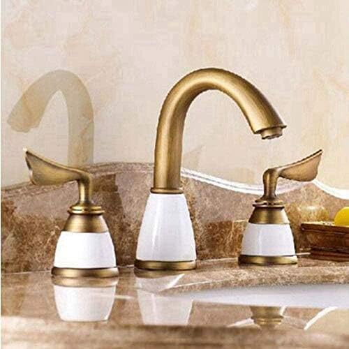 Robinet de salle de bain répandu double poignées pour réguler l'eau