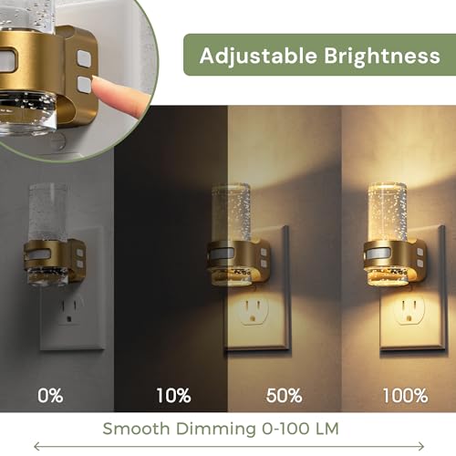 Image of L LOHAS LED Motion Sensor Night Light, 4 Pack Bubble Night Lights Plug into Wall,3CCT Color Temperature Change MINI Night-Light,Dimmable Nightlights with Dusk to Dawn Sensor for Rooms Bathroom Hallway