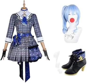 ウィッグ・靴付き！星街すいせい　コスプレ衣装フルセット Amazon.co.jp: [AGOS] ウィッグ、靴付きホロライブ 所属「星街