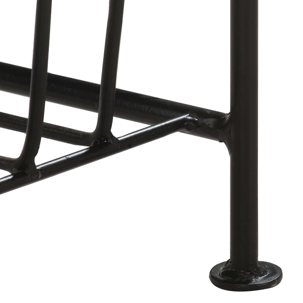 Hothingwell Revistero Madera Maciza Mango 40x30x50 cm | Base acero recubrimiento polvo, robusto y duradero, mesa auxiliar y mesita noche, fácil montaje
