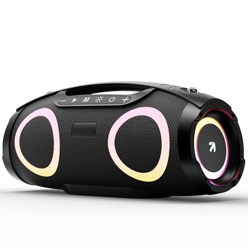 Image of GOBOULT Bassbox Q60 Bluetooth Speaker with 60 Watt BoomX Audio, Up to 14Hrs Playtime, Type-C Charging, AUX /TF Card /USB & BT 5.4 Compatible, Dual Radiator, Portable Speaker (Black)