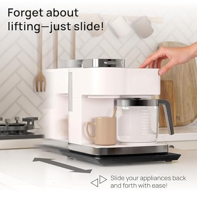 Ibyx Elegant Sliding Tray for Your Coffee Maker & Heavy Kitchen Appliances - Sturdy, Slides Easily from Under The Cabinet (Black, 12¡±W x 16¡±D)